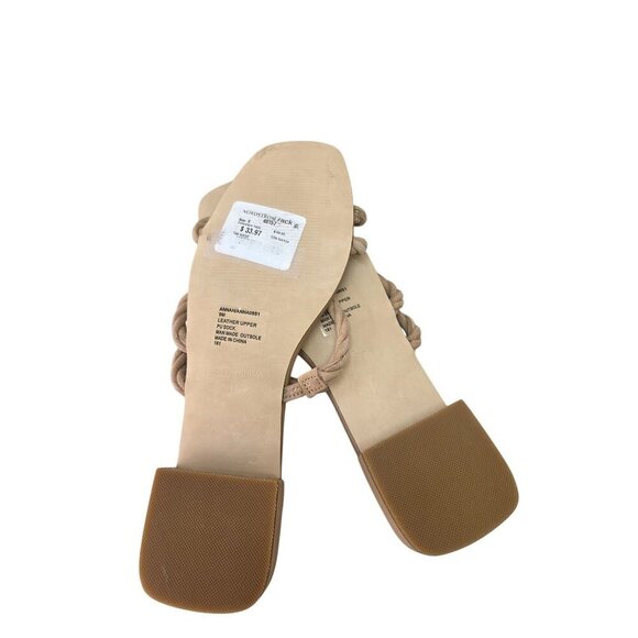 Steve Madden Annah Tan-Nude Strappy Sandal Size 9M Leather Upper Square Toe NWT - Picture 3 of 9